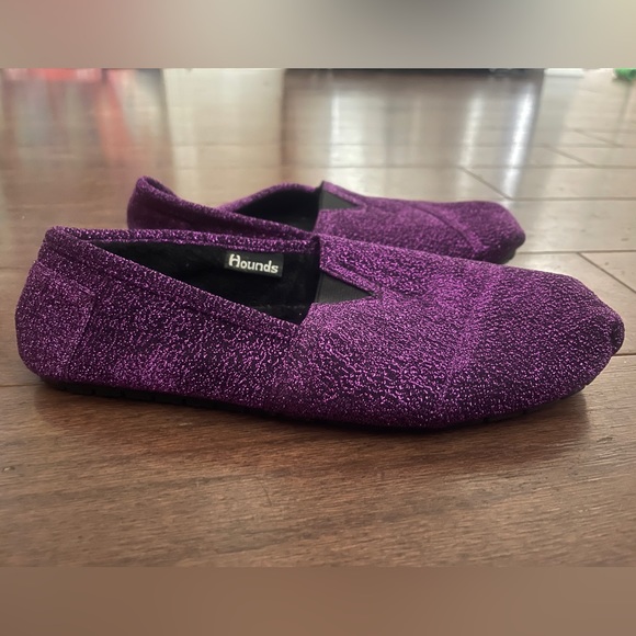 HOUNDS BY DAWGS FLEECE LINED KAYMANNS GLITTER Slip On SHOE PURPLE Size 7/8 - Picture 3 of 6